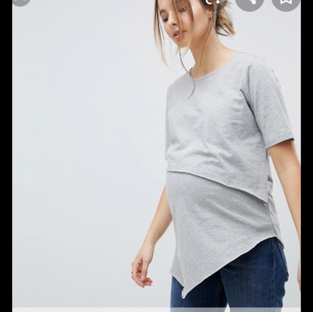 ASOS grey maternity nursing top